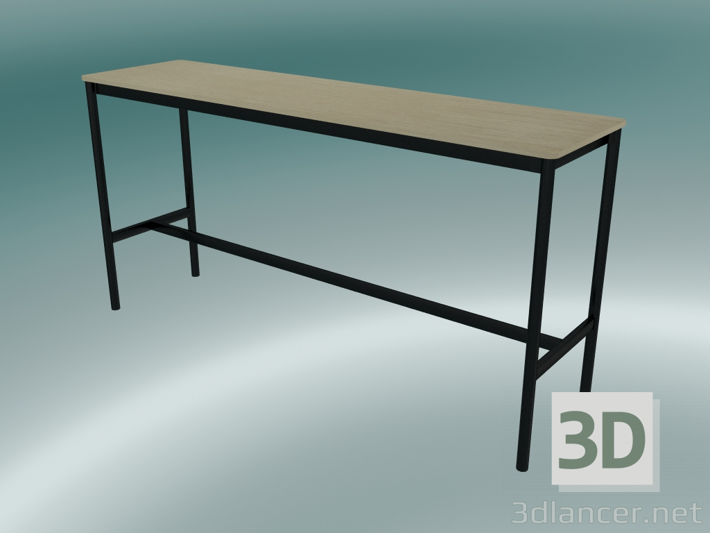 3D Modell Rechteckiger Tischfuß Hoch 50x190x95 (Eiche, Schwarz) - Vorschau