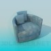 modèle 3D Une chaise avec coussins - preview