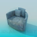 3d модель Кресло с подушками – превью