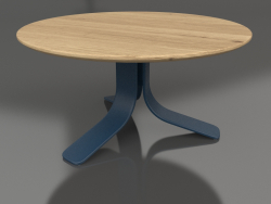 Coffee table Ø80 (Grey blue, Iroko wood)