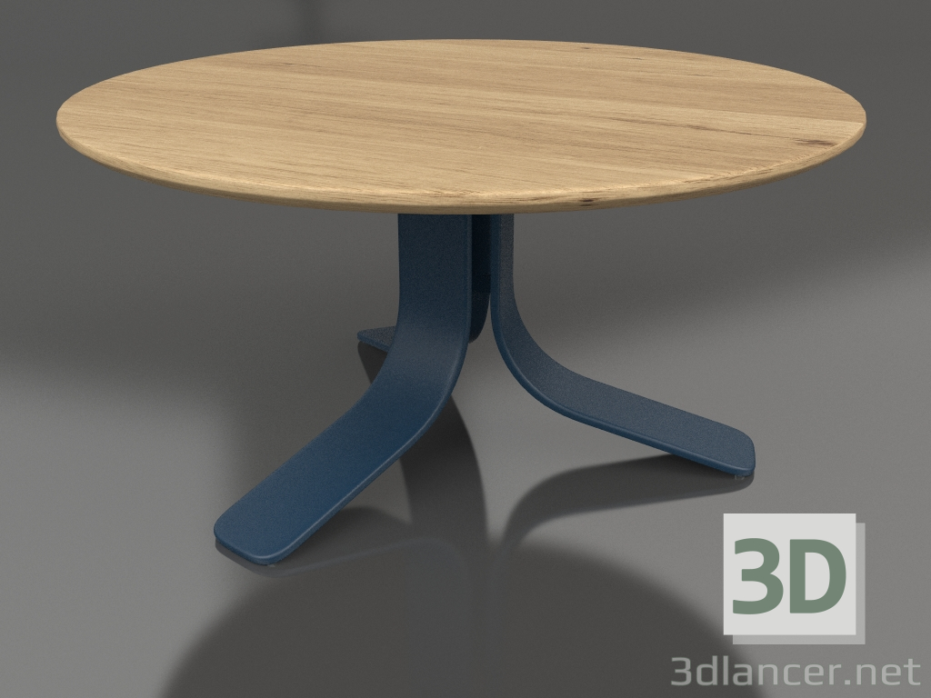 modèle 3D Table basse Ø80 (Gris bleu, bois Iroko) - preview