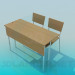 3D Modell Ein Schreibtisch mit Stühlen - Vorschau