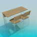 3D modeli Bir masa sandalye ile - önizleme