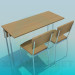 3d model A desk with chairs - preview