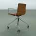 Modelo 3d Cadeira 0333 (4 rodízios, com braços, LU1, com acabamento frontal, efeito teca) - preview