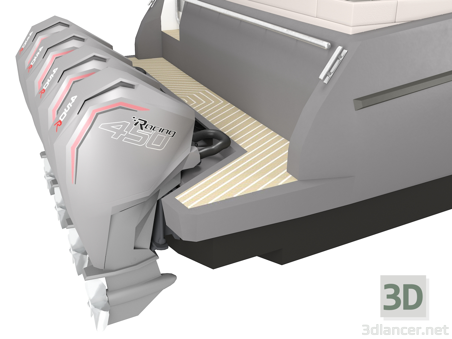 Yate a motor Azimut Verve 47 3D modelo Compro - render