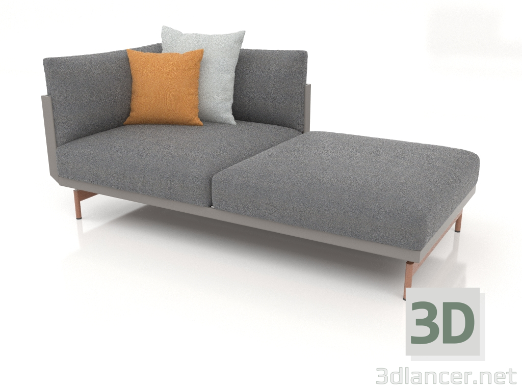 3d model Sofa module, section 2 right (Quartz gray) - preview