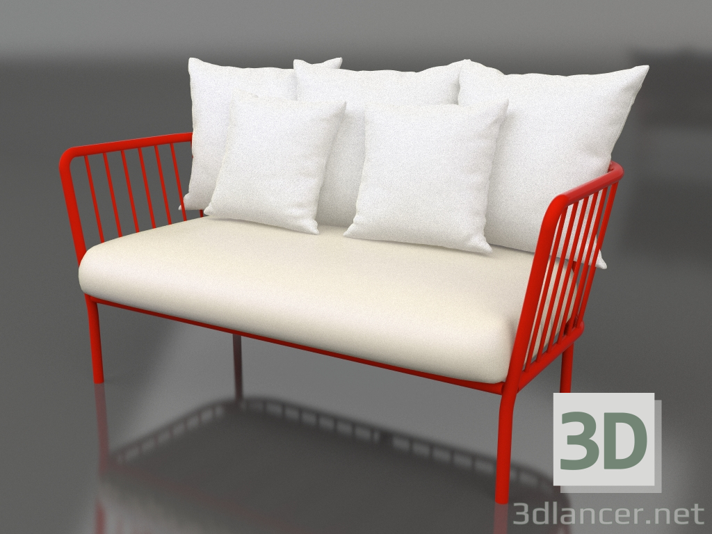 3 डी मॉडल 2-सीटर सोफा (लाल) - पूर्वावलोकन