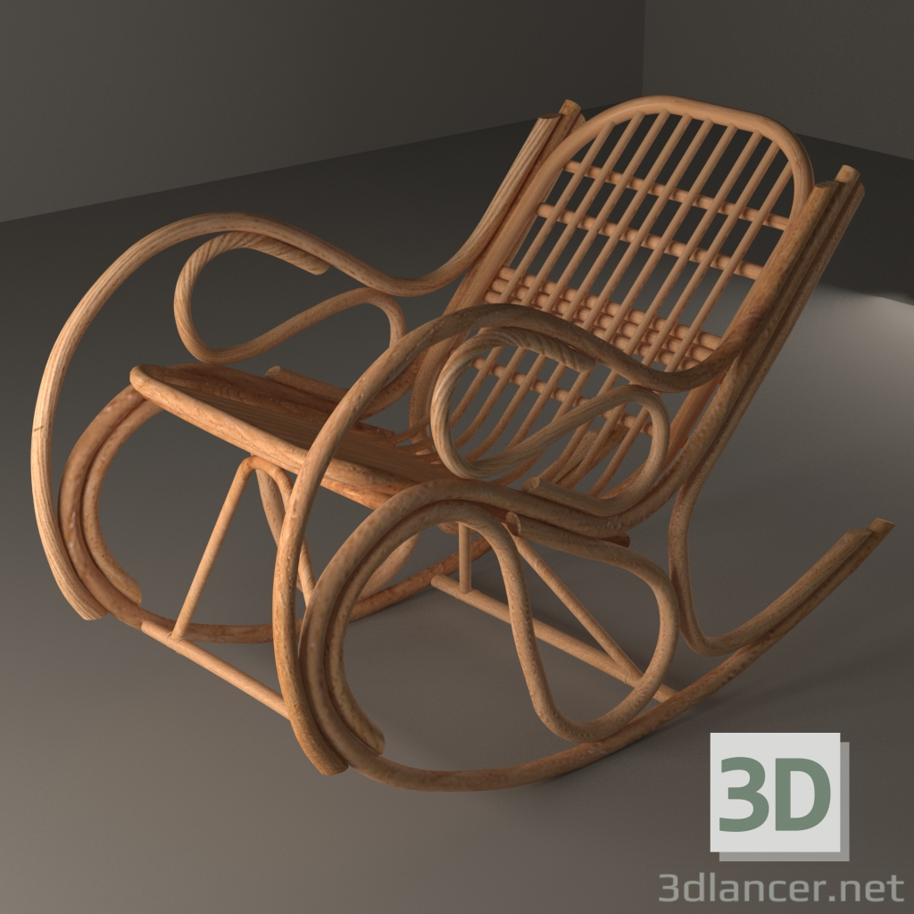 3d модель крісло качалка – превью