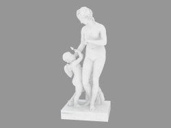 Escultura de mármol Venus enfermeras Cupido