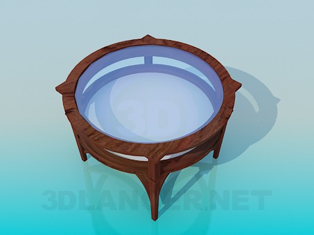 Modelo 3d Mesa redonda com mesa de vidro - preview