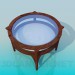 3d model Round table with glass tabletop - preview