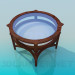 3d model Round table with glass tabletop - preview
