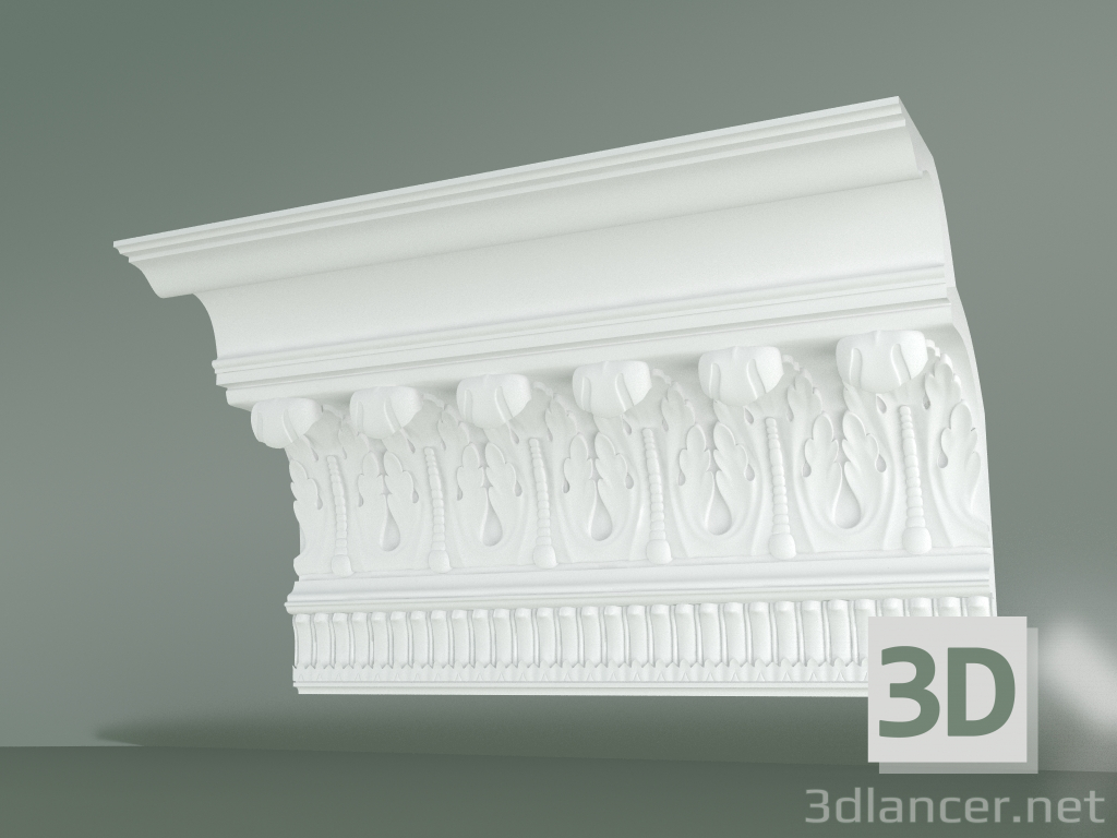 modèle 3D Corniche de plâtre préfabriquée KM002-3 - preview