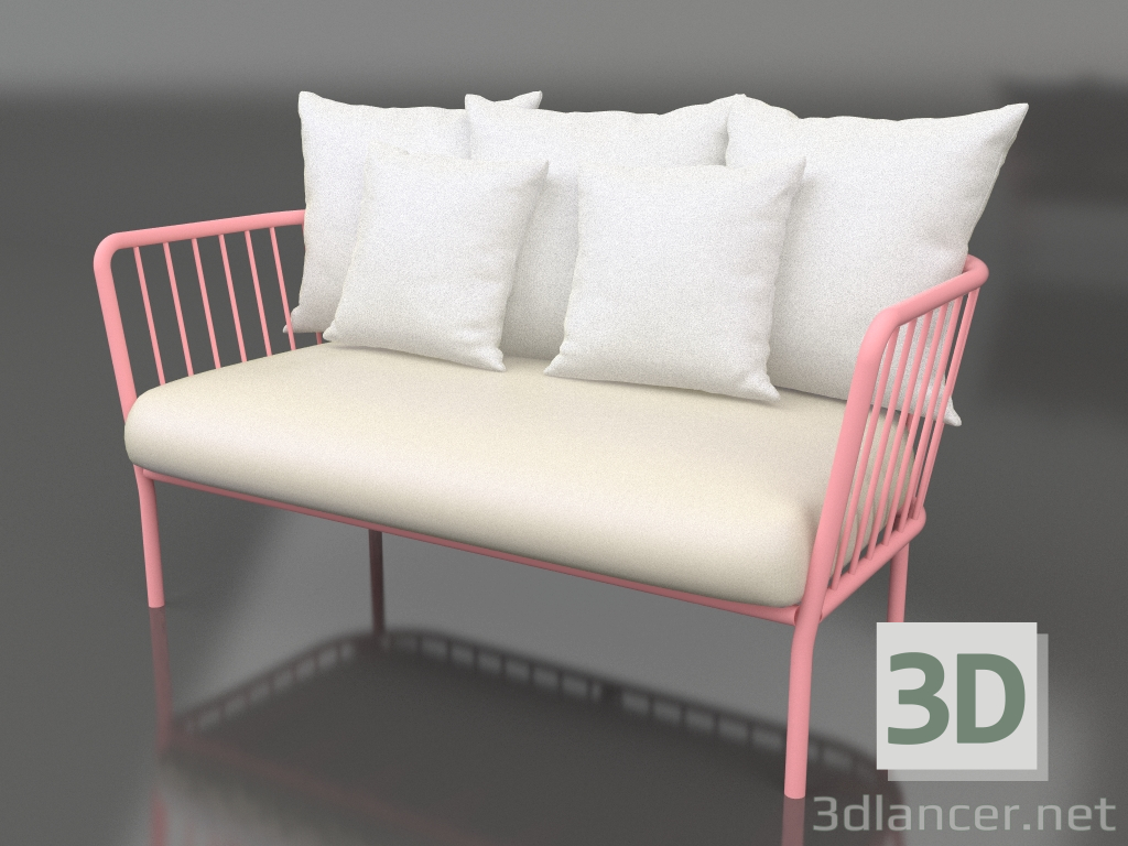 modello 3D Divano 2 posti (Rosa) - anteprima