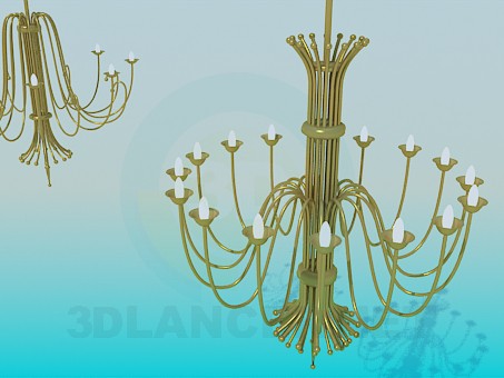 3d model Two large chandeliers in the set - preview