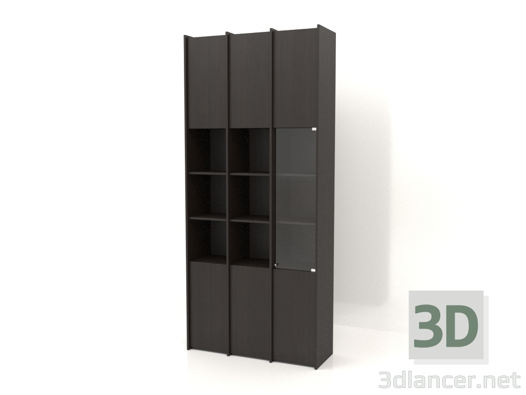 modello 3D Scaffalatura modulare ST 07 (1152х409х2600, legno marrone scuro) - anteprima