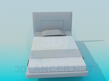 3d model twin-size bed - preview