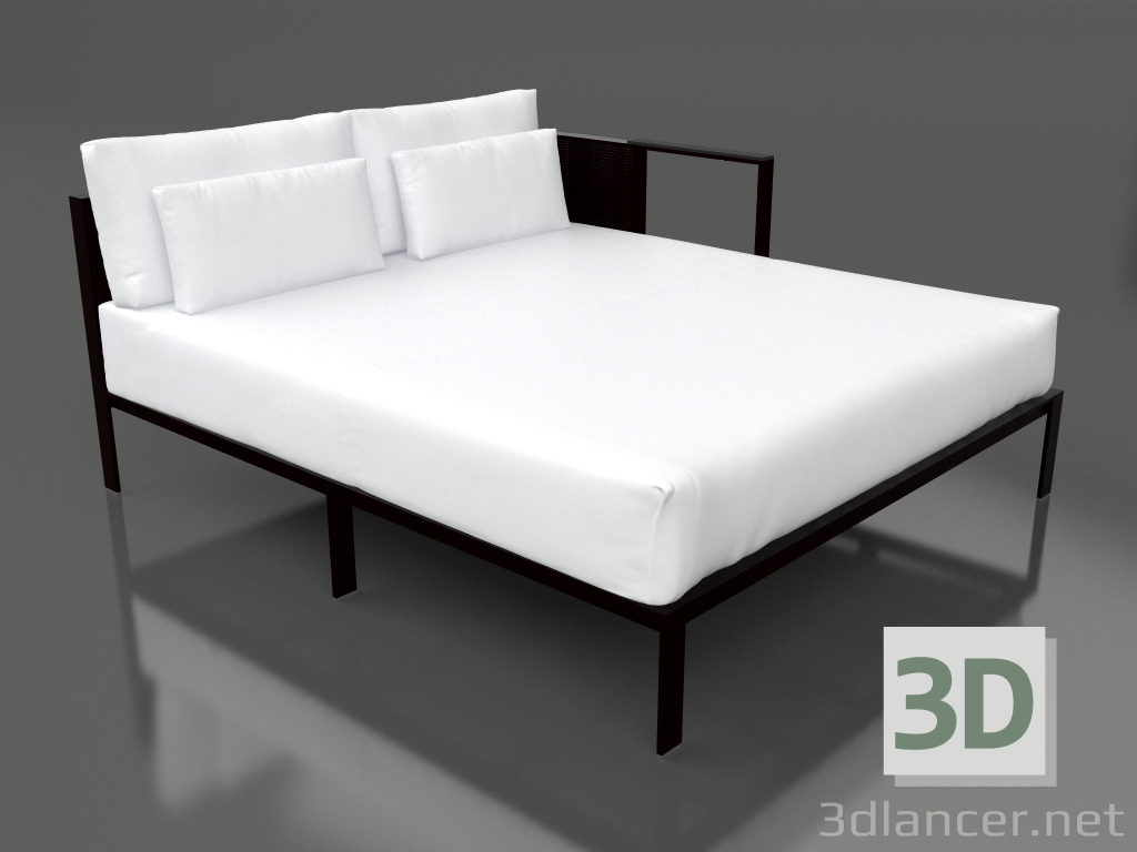 Modelo 3d Módulo de sofá XL, seção 2 esquerda (preto) - preview