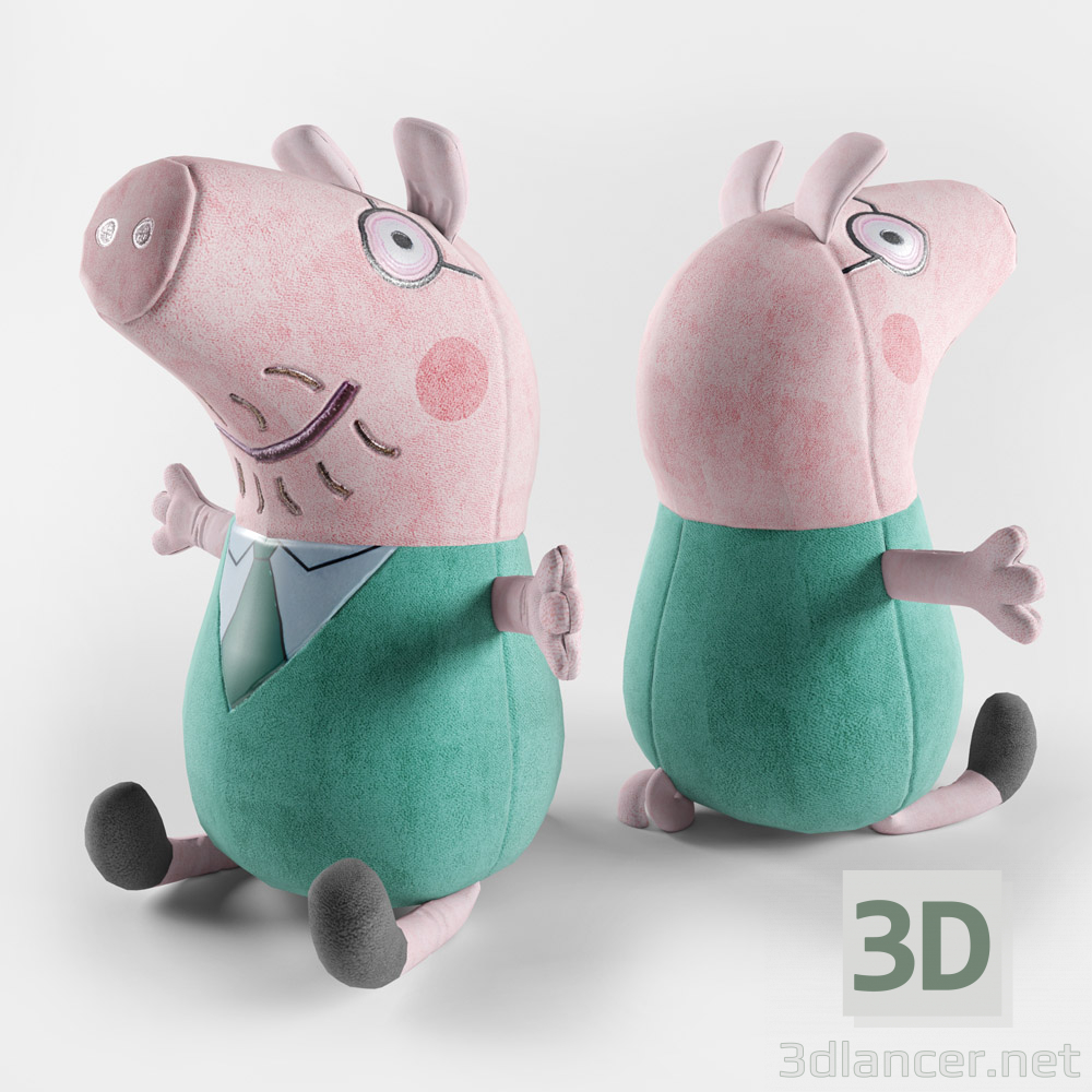 modèle 3D Papa Pig - preview