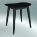3d model Fiber stool with wood base (Black) - preview