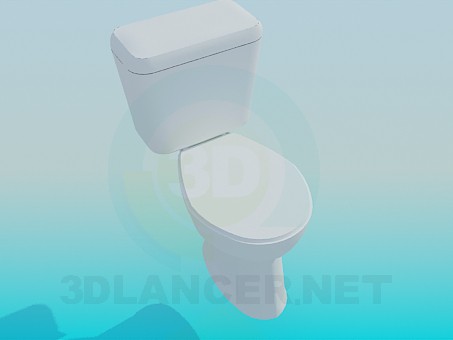 3 डी मॉडल एक टब के साथ सरल शौचालय - पूर्वावलोकन