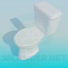 modello 3D Semplice toilette con vasca - anteprima