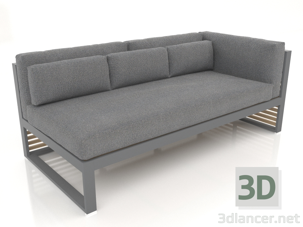 3d model Modular sofa, section 1 right (Anthracite) - preview