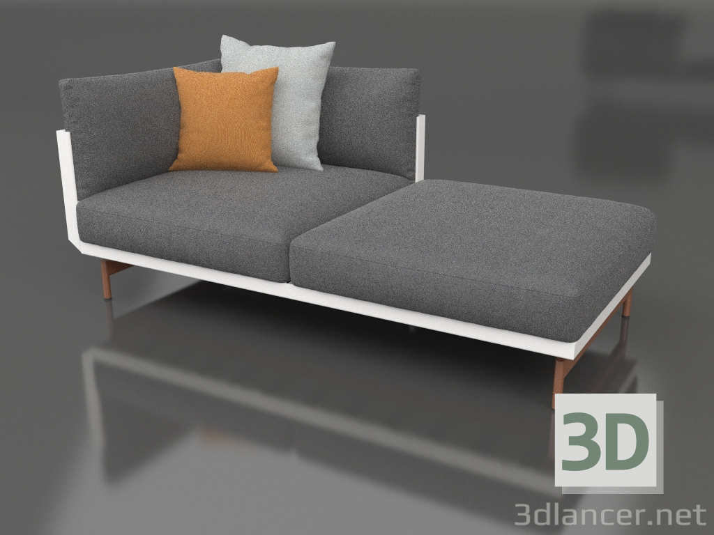 modèle 3D Module canapé, section 2 droite (Blanc) - preview