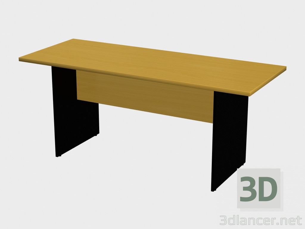 3d model escritorio de madera - vista previa