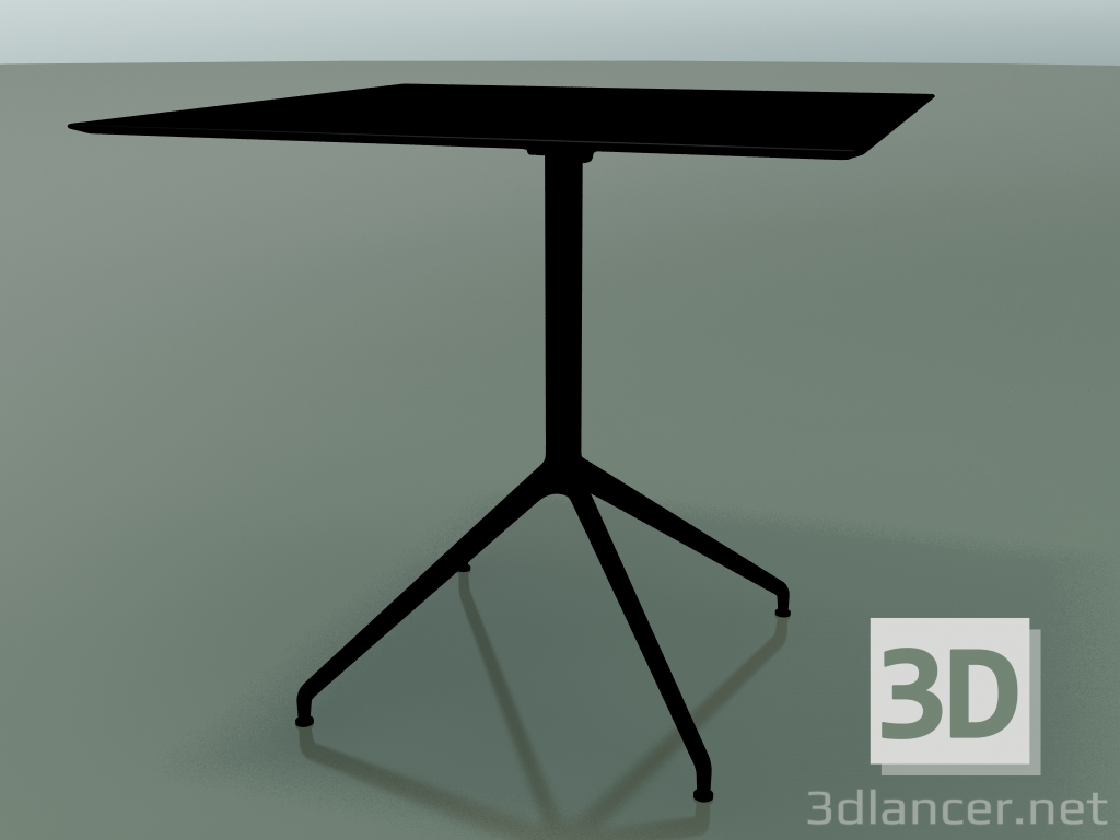 3D Modell Quadratischer Tisch 5742 (H 72,5 - 79 x 79 cm, ausgebreitet, schwarz, V39) - Vorschau