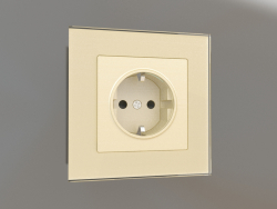Socket with grounding, curtains and lighting (champagne)