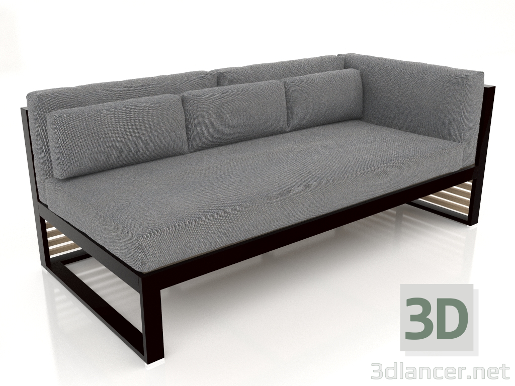 3d model Sofá modular sección 1 derecha (Negro) - vista previa