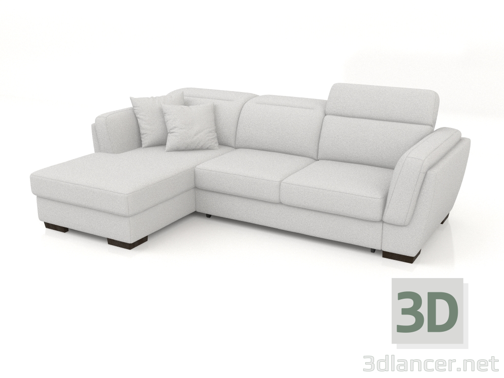 modello 3D Divano Kelly con pouf (Aura 01) - anteprima