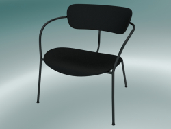 कुर्सी मंडप (AV11, H 70cm, 65x69cm, चमड़ा - काला रेशम)