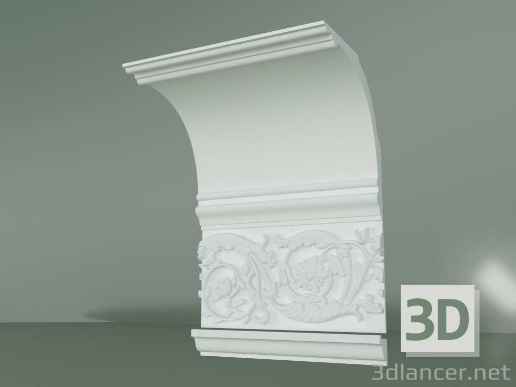 modèle 3D Corniche en plâtre préfabriquée KM004-2 - preview