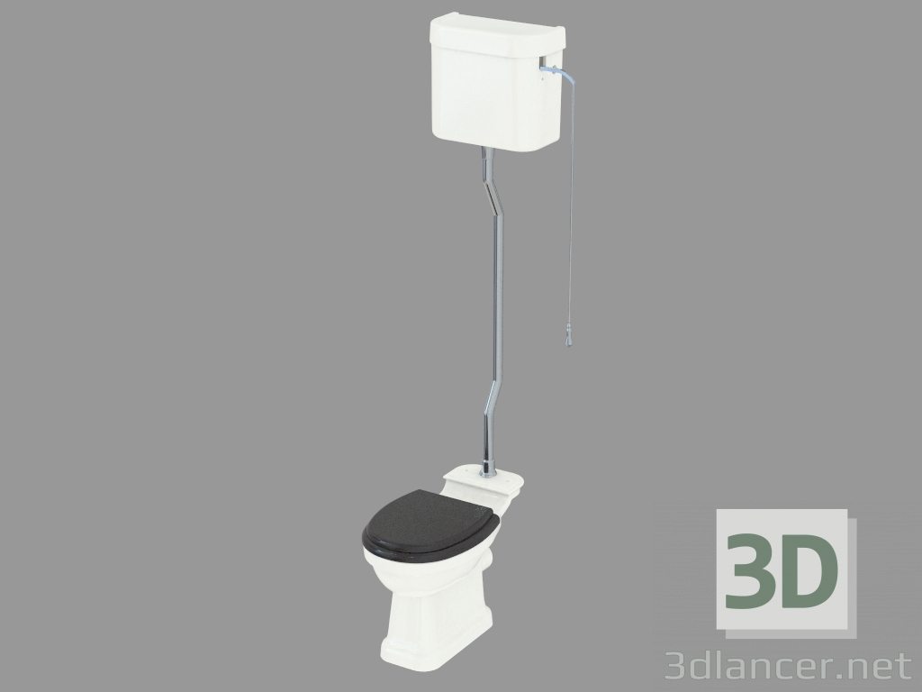 3d model Toilet bowl with high cistern Blues - preview