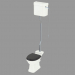 3d model Toilet bowl with high cistern Blues - preview