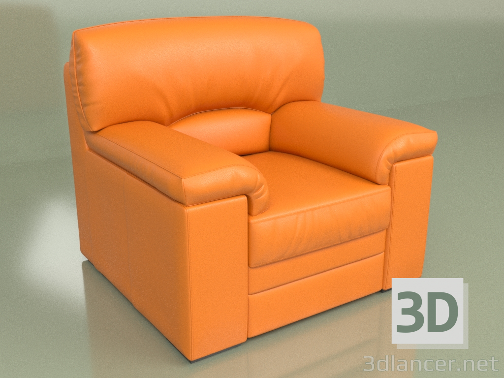 modèle 3D Fauteuil Ella (Cuir Orange) - preview