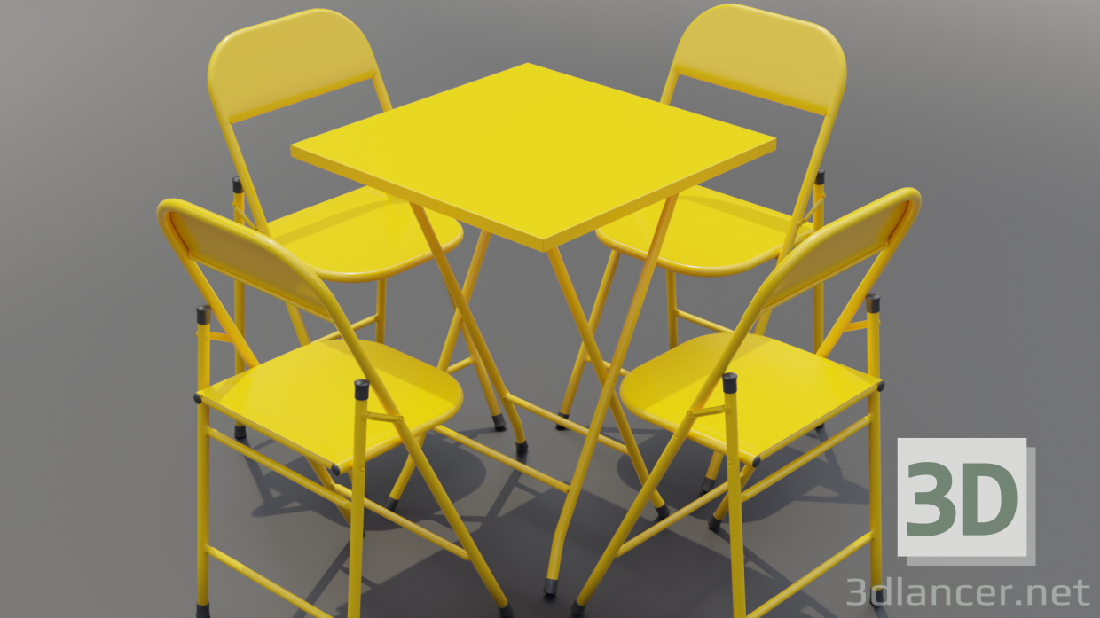 3d Складаний стіл та стілець модель купити - зображення