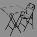 3d Складной стол и стул модель купить - ракурс