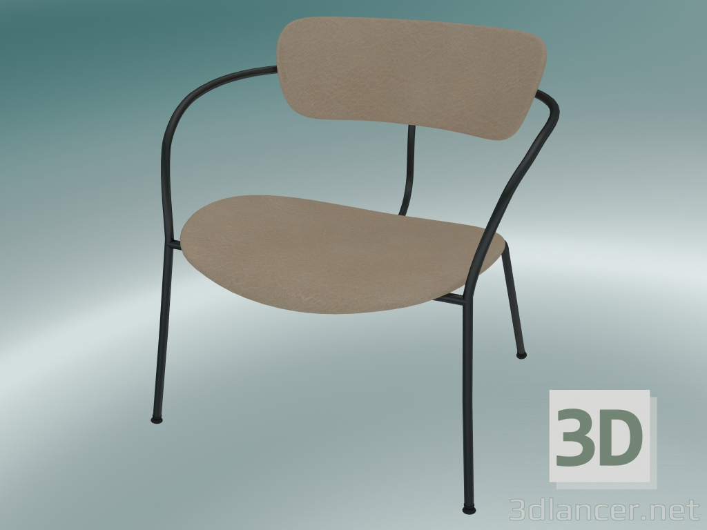 modello 3D Chair Pavilion (AV11, H 70cm, 65x69cm, Pelle - Anilina di seta) - anteprima