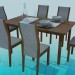 Modelo 3d Mesa de jantar para 6 pessoas - preview