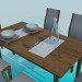 3D modeli 6 kişilik yemek masası - önizleme