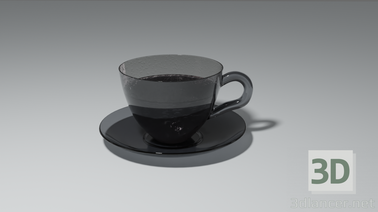 3 डी ब्लैक कॉफ़ी मॉडल खरीद - रेंडर