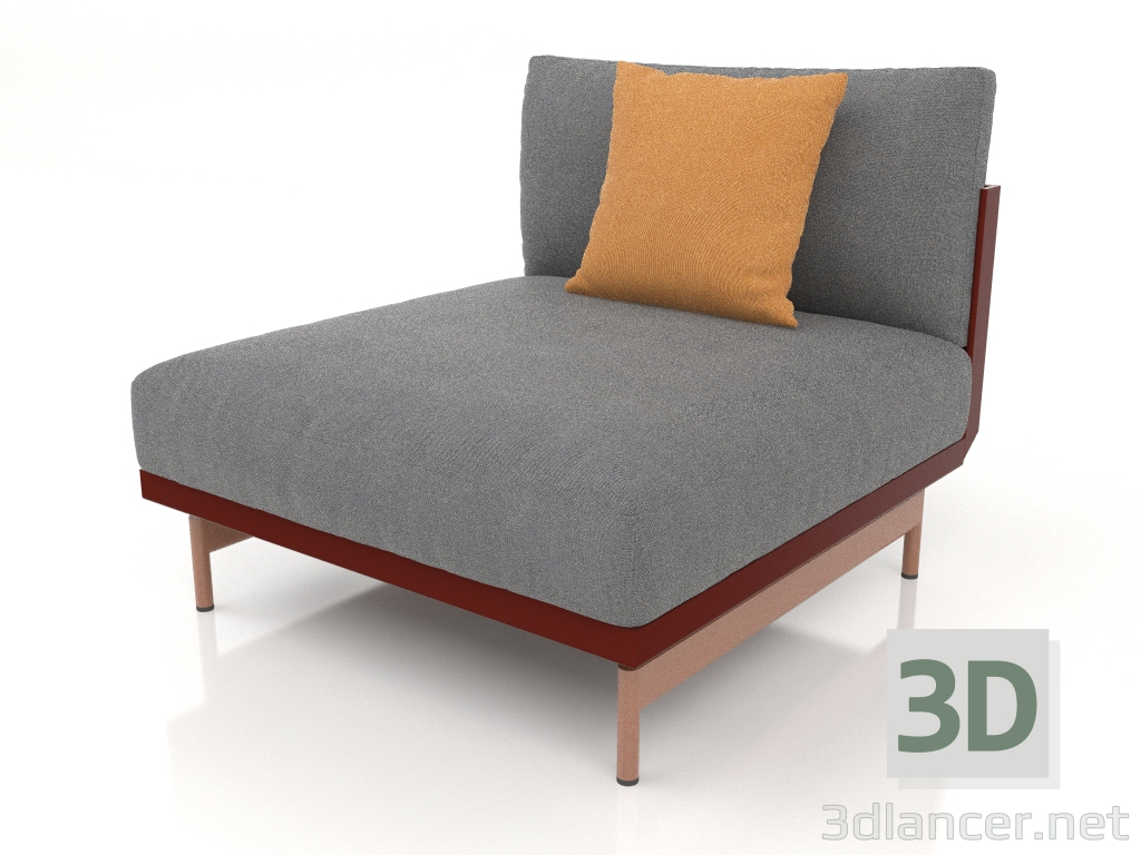 3d model Módulo sofá, sección 3 (rojo vino) - vista previa