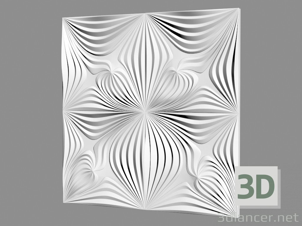 3D modeli Alçı duvar paneli (sanat 1004) - önizleme