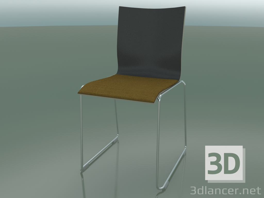 3d модель Стілець на санчатах з оббивкою сидіння з тканини (107) – превью