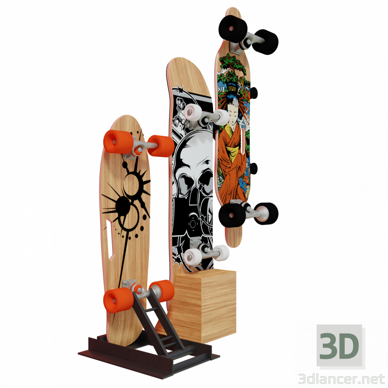 3d Скейтборд модель купить - ракурс