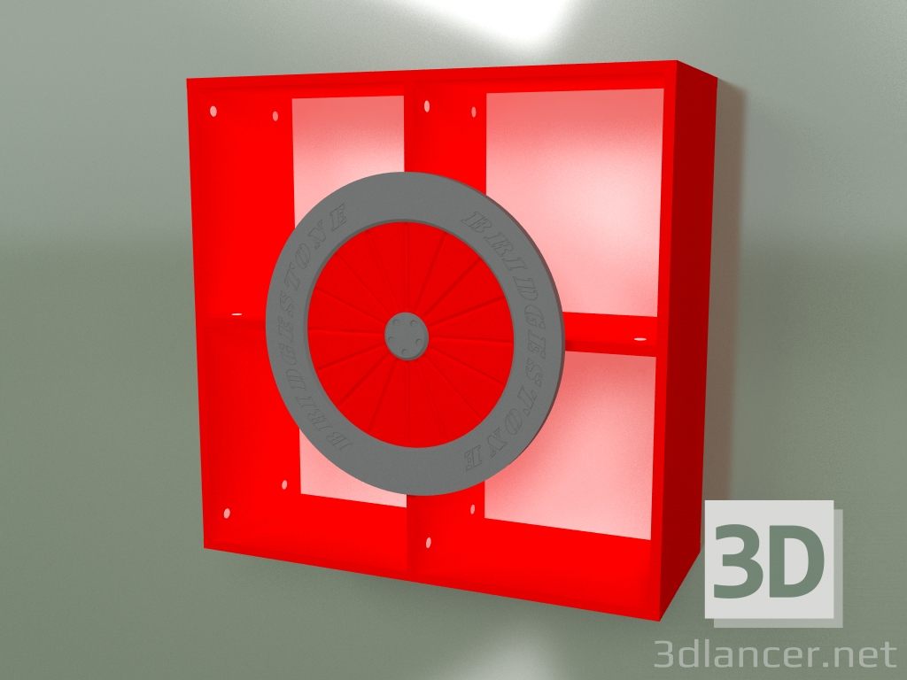 3d model Wall shelf with wheel - preview